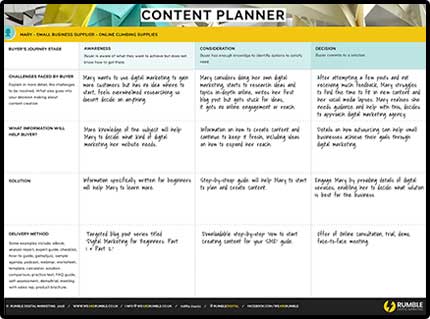 Digital Marketing Content Planner download